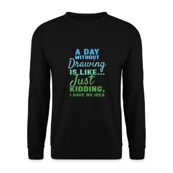 Tiroir Un jour sans dessin - Sweat-shirt Unisexe - noir - Devant - Alina (178cm) & Michal (187cm)