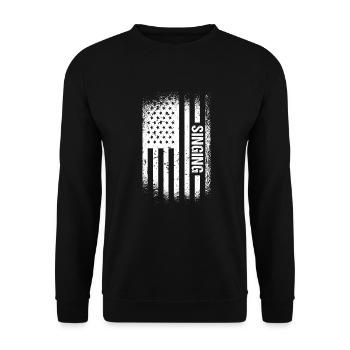 Singer Us Flag Singing - Unisex Pullover - Schwarz - Vorne - Alina (178cm) & Michal (187cm)