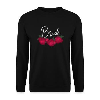 Minimalist red flower bridle - Unisex Sweatshirt - black - Front - Alina (178cm) & Michal (187cm)