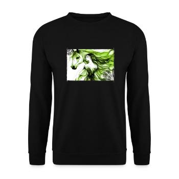 Blumen Frauen Mädchen Mode Design Kunst Weiblicher Stil - Unisex Pullover - Schwarz - Vorne - Alina (178cm) & Michal (187cm)
