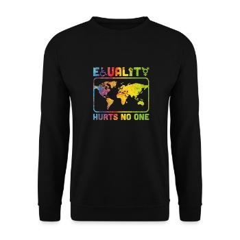 equality hurts no one - Unisex Sweatshirt - black - Front - Alina (178cm) & Michal (187cm)