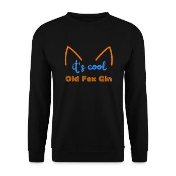 its cool OLD FOX Gin -Bunt - Unisex Sweatshirt - black - Front - Alina (178cm) & Michal (187cm)