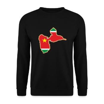 drapeau carte géographique de la guadeloupe - Sweat-shirt Unisexe - noir - Devant - Alina (178cm) & Michal (187cm)