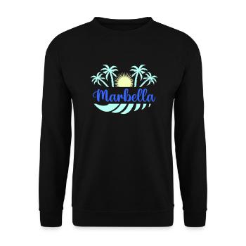 Marbella - Unisex Sweatshirt - black - Front - Alina (178cm) & Michal (187cm)
