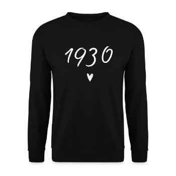 Herzjubiläum 1930 - Unisex Pullover - Schwarz - Vorne - Alina (178cm) & Michal (187cm)