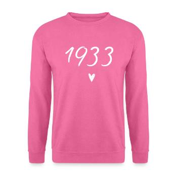 1933 Heart Birthday - Unisex Sweatshirt - pink - Front
