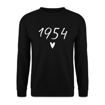 1954 coeur anniversaire - Sweat-shirt Unisexe - noir - Devant - Alina (178cm) & Michal (187cm)