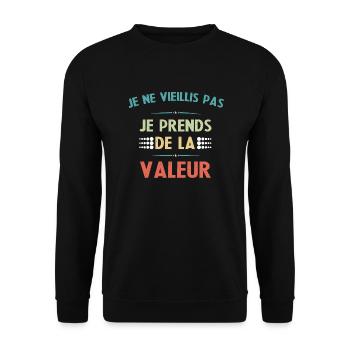 Ich bin nicht alt Es ist ein lustiges Geschenk - Unisex Pullover - Schwarz - Vorne - Alina (178cm) & Michal (187cm)