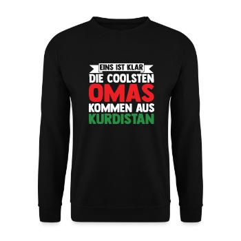 Kurds Grandma Grandmother Kurdistan - Unisex Sweatshirt - black - Front - Alina (178cm) & Michal (187cm)