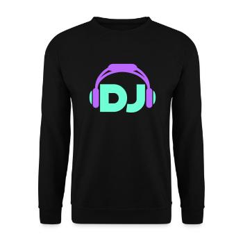 DJ Headphones Music Party Celebrations Text Lettering - Unisex Sweatshirt - black - Front - Alina (178cm) & Michal (187cm)