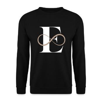 Unendlicher Buchstabe e - Unisex Pullover - Schwarz - Vorne - Alina (178cm) & Michal (187cm)