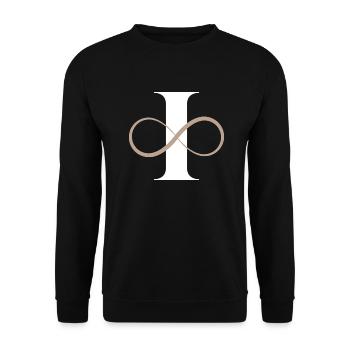Infinite letter i - Unisex Sweatshirt - black - Front - Alina (178cm) & Michal (187cm)