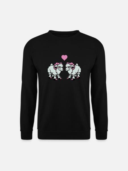 Sheep Comic Aries Love - Unisex Sweatshirt - black