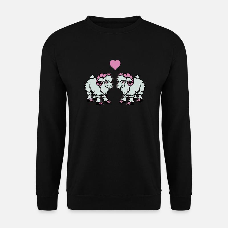 schaf comic widder love - Unisex Pullover - Schwarz