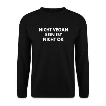 Ne pas être végétalien n’est pas acceptable - Sweat-shirt Unisexe - noir - Devant - Alina (178cm) & Michal (187cm)