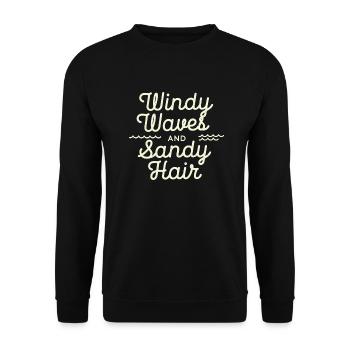 windy waves - Unisex Pullover - Schwarz - Vorne - Alina (178cm) & Michal (187cm)