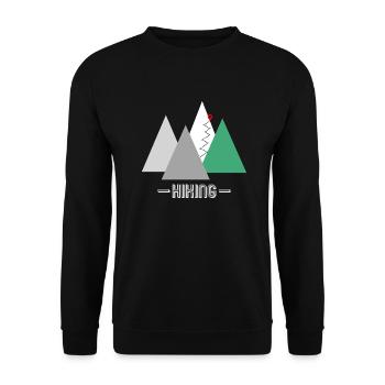 Conception de logo vert HIKING - Sweat-shirt Unisexe - noir - Devant - Alina (178cm) & Michal (187cm)
