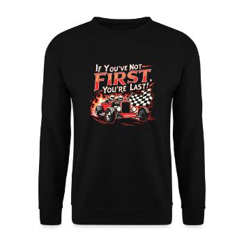 TREND QUOTE FAST - Unisex Sweatshirt - black - Front - Alina (178cm) & Michal (187cm)
