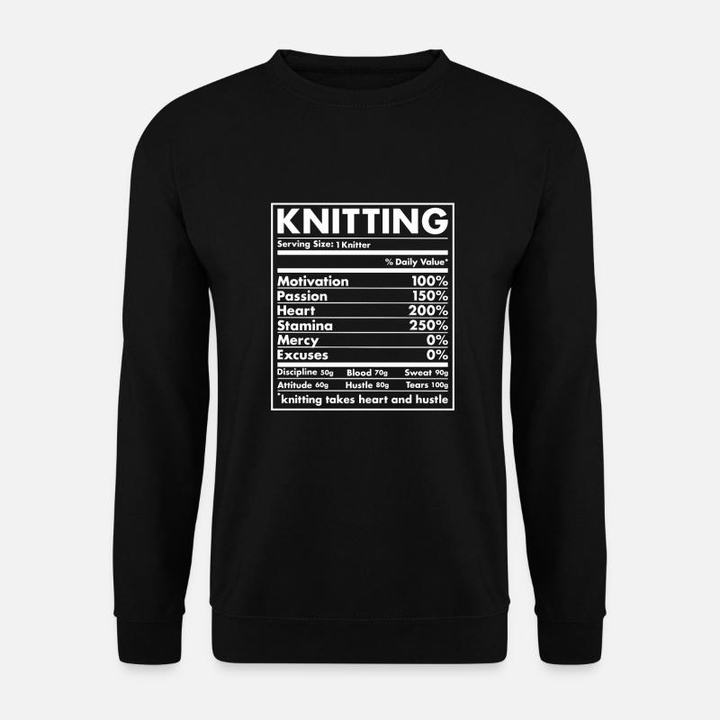 Knitter Nutrition Knitting - Unisex Pullover - Schwarz