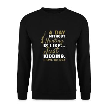 Chasseur Une journée sans chasse - Sweat-shirt Unisexe - noir - Devant - Alina (178cm) & Michal (187cm)