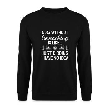 Geocacher Une journée sans géocaching - Sweat-shirt Unisexe - noir - Devant - Alina (178cm) & Michal (187cm)