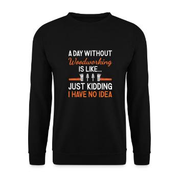 Menuisier Une journée sans travail du bois - Sweat-shirt Unisexe - noir - Devant - Alina (178cm) & Michal (187cm)