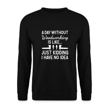 Menuisier Une journée sans travail du bois - Sweat-shirt Unisexe - noir - Devant - Alina (178cm) & Michal (187cm)