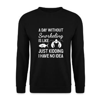 Snorkeler Une journée sans snorkeling - Sweat-shirt Unisexe - noir - Devant - Alina (178cm) & Michal (187cm)