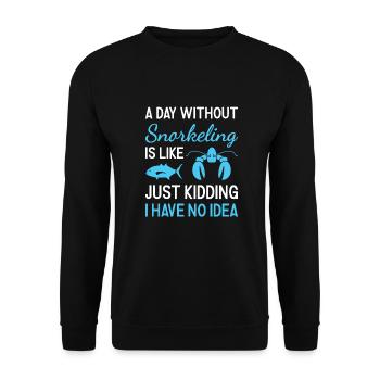 Snorkeler Une journée sans snorkeling - Sweat-shirt Unisexe - noir - Devant - Alina (178cm) & Michal (187cm)