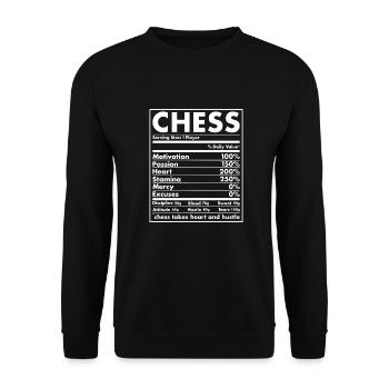 Chess Player Nutrition Chess - Unisex Sweatshirt - black - Front - Alina (178cm) & Michal (187cm)