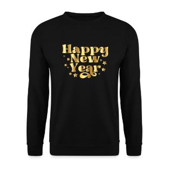 Happy New Year – New Year's Eve Design with Stars - Unisex Sweatshirt - black - Front - Alina (178cm) & Michal (187cm)