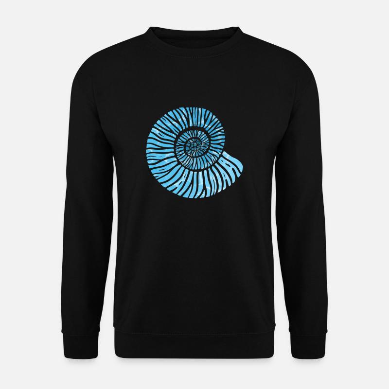 spiralförmige blaue Muschel - Unisex Pullover - Schwarz
