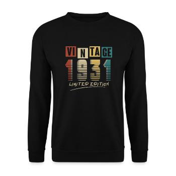 1931 Vintage 1931 né en 19394 ansniversaire. Année - Sweat-shirt Unisexe - noir - Devant - Alina (178cm) & Michal (187cm)