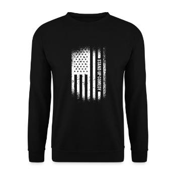 Comedian Us Flag Stand Up Comedy - Unisex Sweatshirt - black - Front - Alina (178cm) & Michal (187cm)