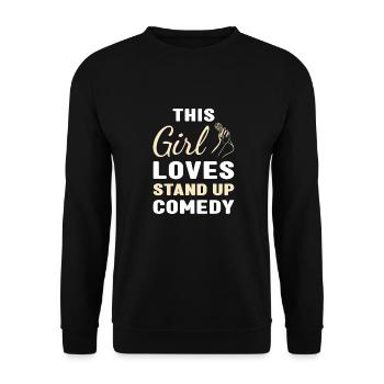 Comédien This Girl Loves Stand Up Comedy - Sweat-shirt Unisexe - noir - Devant - Alina (178cm) & Michal (187cm)