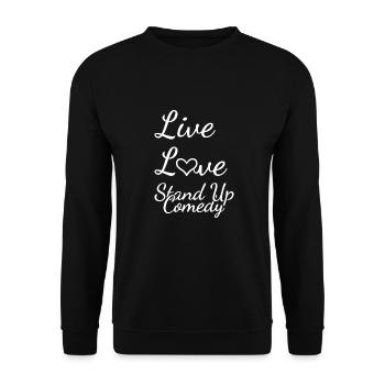 Comédien Amour en direct Comédie - Sweat-shirt Unisexe - noir - Devant - Alina (178cm) & Michal (187cm)