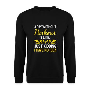 Traceur A Day Without Parkour - Unisex Sweatshirt - black - Front - Alina (178cm) & Michal (187cm)