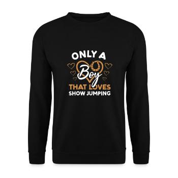 Jumper Only : Un garçon qui aime le saut d’obstacles - Sweat-shirt Unisexe - noir - Devant - Alina (178cm) & Michal (187cm)
