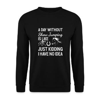 Jumper Une journée sans saut d’obstacles - Sweat-shirt Unisexe - noir - Devant - Alina (178cm) & Michal (187cm)