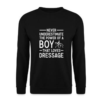 Rider Never Underestimate The Power Of A Boy - Unisex Sweatshirt - black - Front - Alina (178cm) & Michal (187cm)