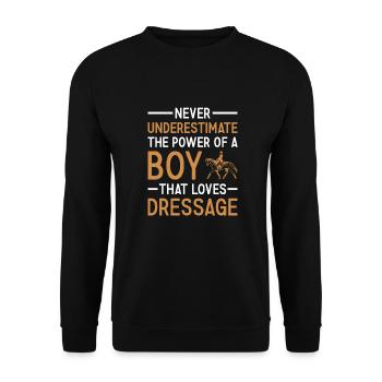 Rider Never Underestimate The Power Of A Boy - Unisex Sweatshirt - black - Front - Alina (178cm) & Michal (187cm)