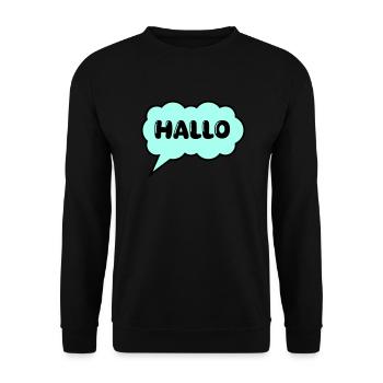 Speech bubble Hello - Unisex Sweatshirt - black - Front - Alina (178cm) & Michal (187cm)