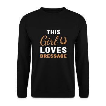 Rider This Girl Loves Dressage - Unisex Sweatshirt - black - Front - Alina (178cm) & Michal (187cm)