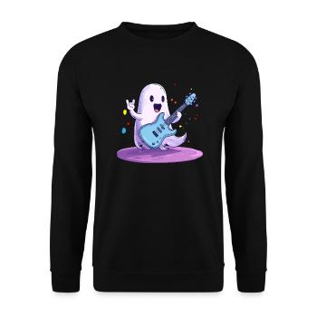 Geist Gitarrist Halloween - Unisex Pullover - Schwarz - Vorne - Alina (178cm) & Michal (187cm)