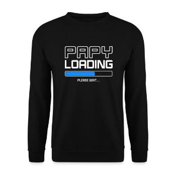 papy-loading - Sweat-shirt Unisexe - noir - Devant - Alina (178cm) & Michal (187cm)