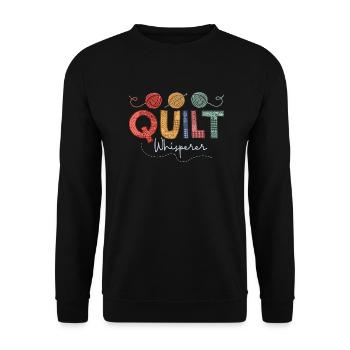 Quilt Whisperer Quilter Quilting - Unisex Pullover - Schwarz - Vorne - Alina (178cm) & Michal (187cm)