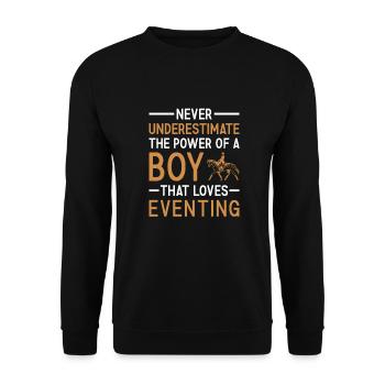Rider Never Underestimate The Power Of A Boy - Unisex Sweatshirt - black - Front - Alina (178cm) & Michal (187cm)