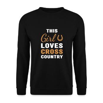 Rider This Girl Loves Cross Country - Unisex Sweatshirt - black - Front - Alina (178cm) & Michal (187cm)