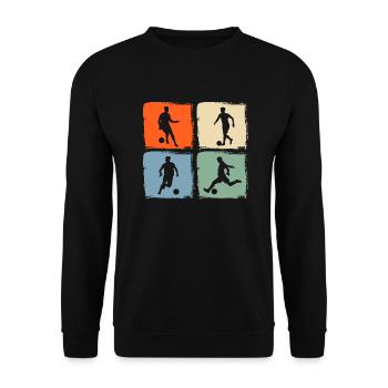 Fußballspieler Fußball - Unisex Pullover - Schwarz - Vorne - Alina (178cm) & Michal (187cm)