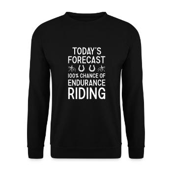 Rider Today's Forecast Endurance Riding - Unisex Pullover - Schwarz - Vorne - Alina (178cm) & Michal (187cm)